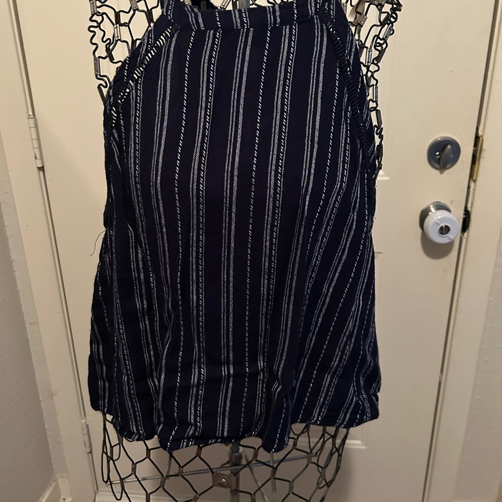 Xhilaration Striped Navy Women's Top
